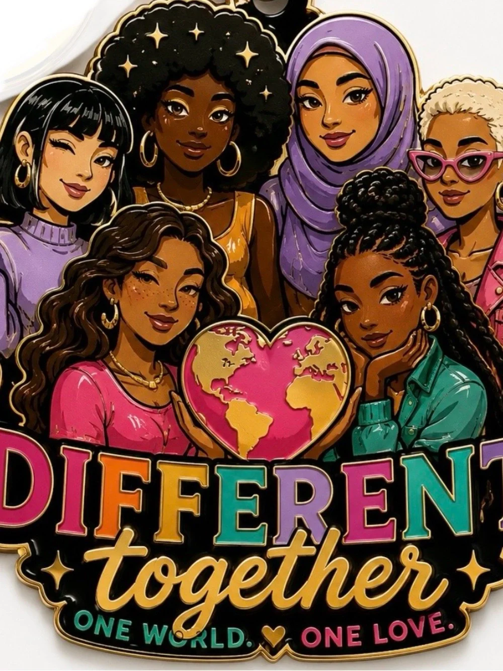 Different Together (One World, One Love) Keychain….New